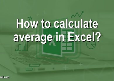 How to calculate average in Excel?