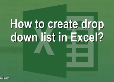 How to create drop down list in Excel?