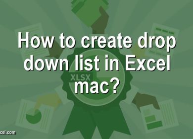 How to create drop down list in Excel mac?