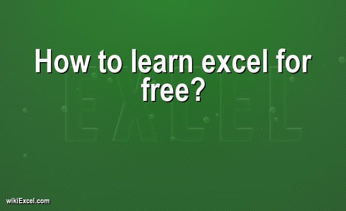 How to learn excel for free?