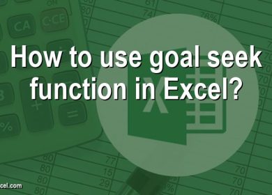 How to use goal seek function in Excel?